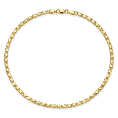 14k Children's Double Sided Heart Bracelet