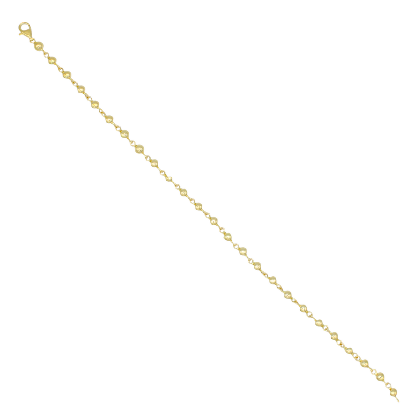 14k Yellow Gold Ball Link Anklet