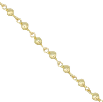 14k Yellow Gold Ball Link Anklet