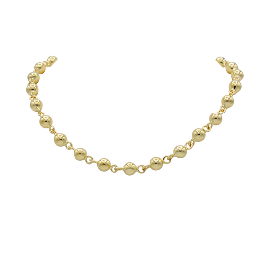 14k Yellow Gold Ball Link Anklet