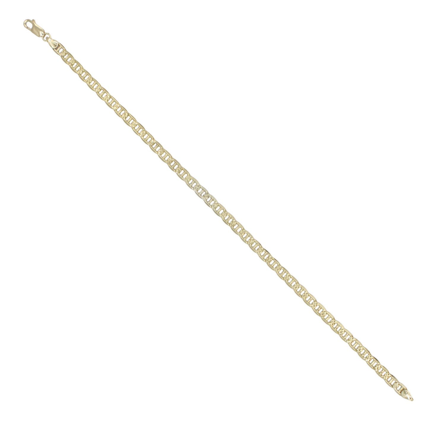 14k Diamond-Cut Anchor Link Anklet