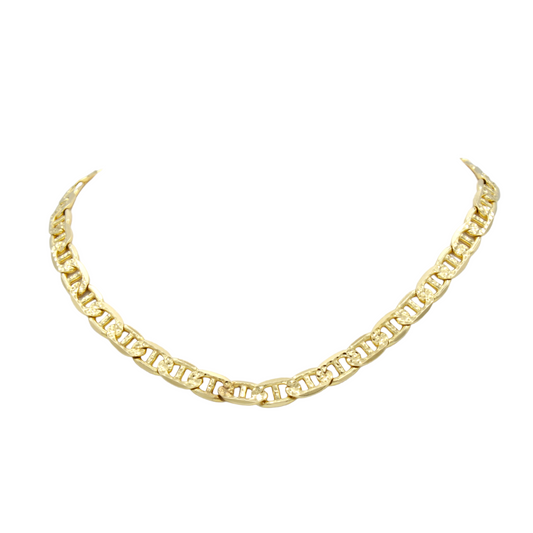 14k Diamond-Cut Anchor Link Anklet