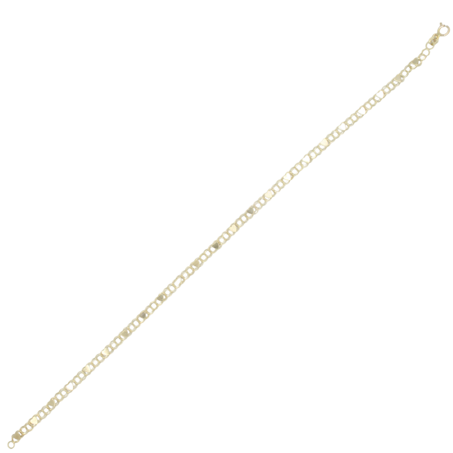 14k Double Link Heart Anklet