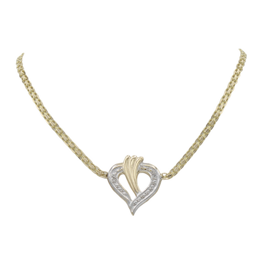 14k Yellow Gold Diamond Heart Anklet