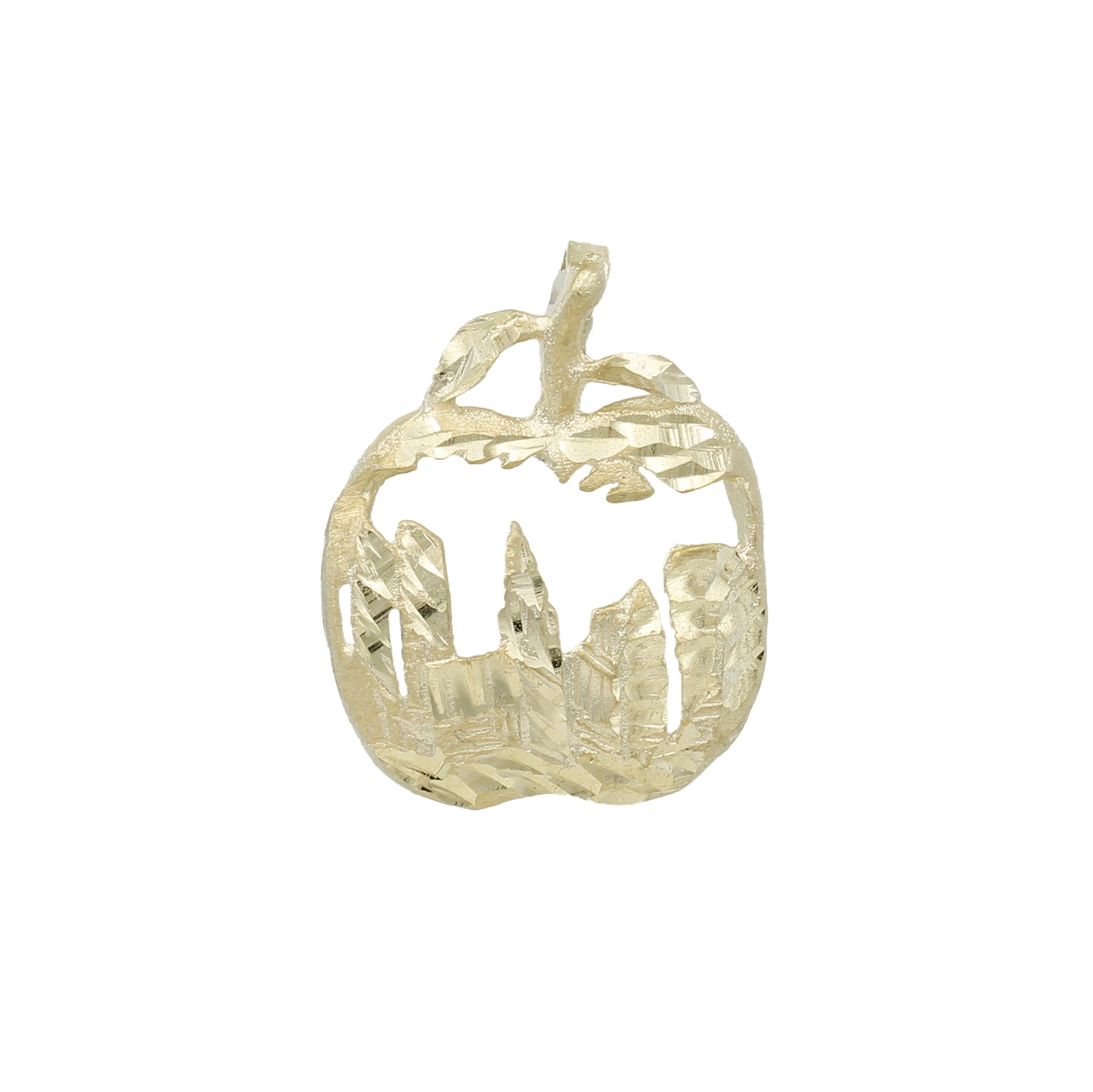 14k Yellow Gold Big Apple NYC Charm Pendant