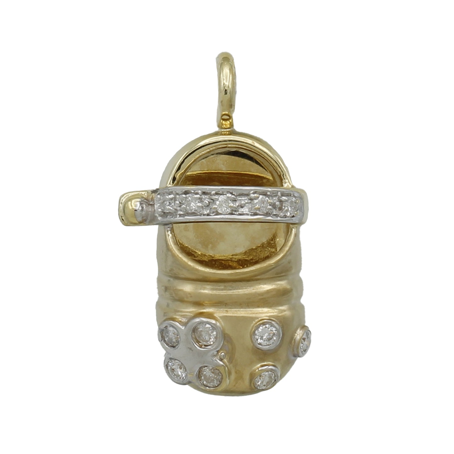 14k Yellow Gold Diamond Baby Booty Charm Pendant