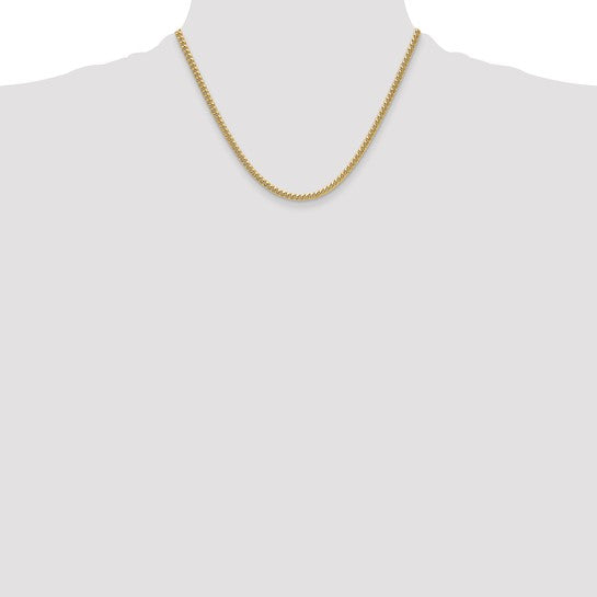 14k Yellow Gold Semi-Solid Miami Cuban Link Chain - 3.5 mm