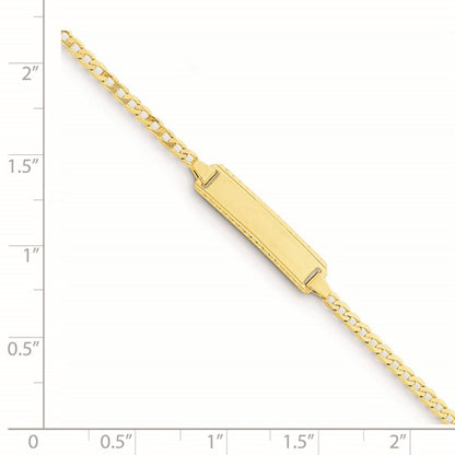 14k Children's Etched Border Curb Link ID Bracelet