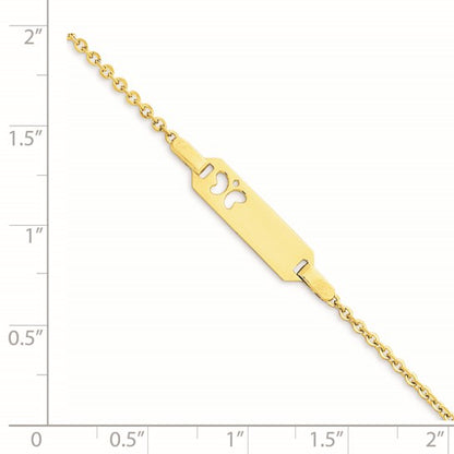 14k Butterfly Cable Link Children's ID Bracelet