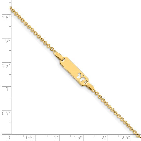 14k Butterfly Cable Link Children's ID Bracelet