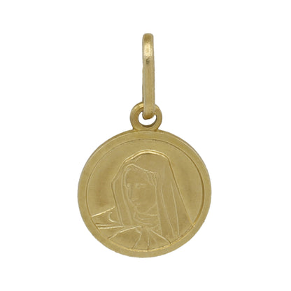 14k Yellow Gold Blessed Mother Charm Pendant