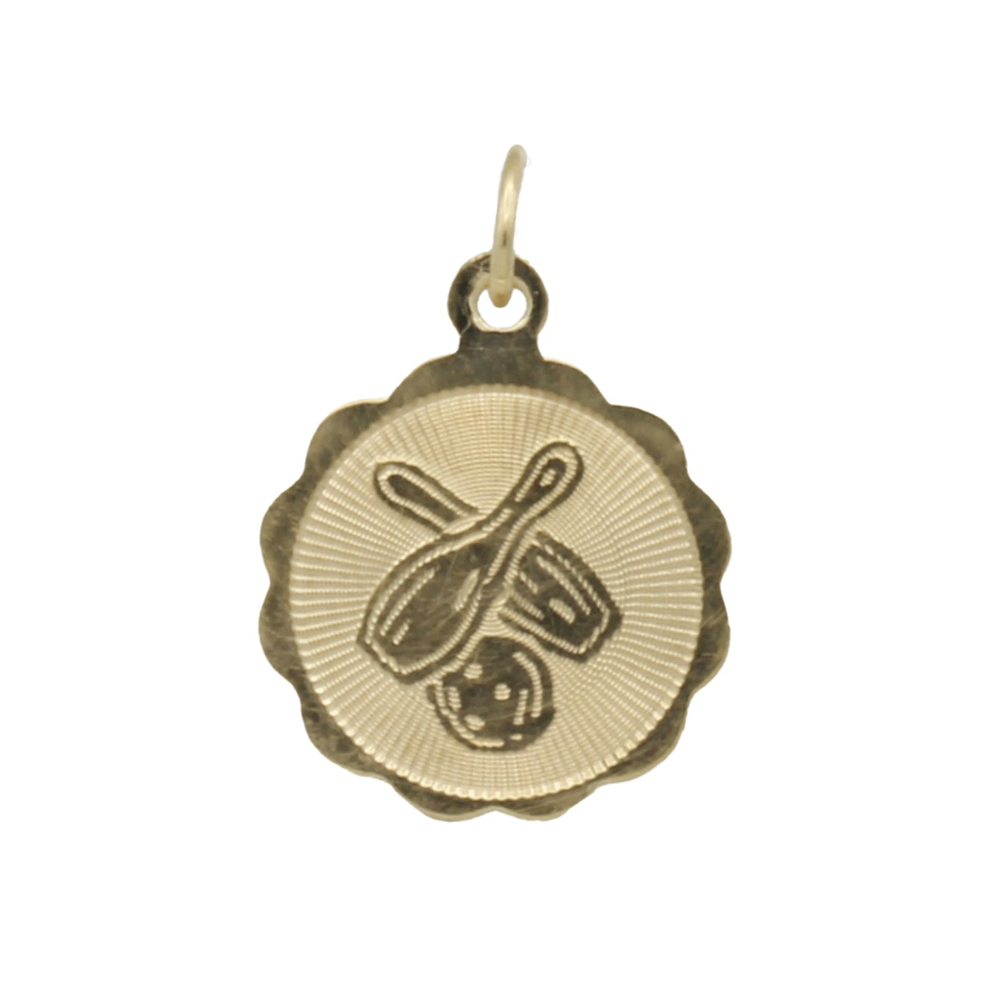 14k Yellow Gold Bowling Charm Pendant