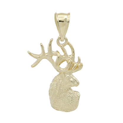 14k Yellow Gold Deer Charm Pendant