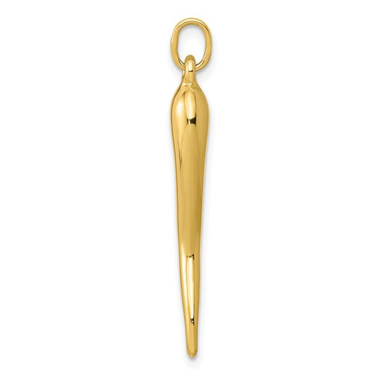 14k Semi-Solid 30 mm Italian Horn Charm