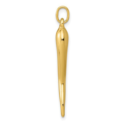 14k Semi-Solid 30 mm Italian Horn Charm