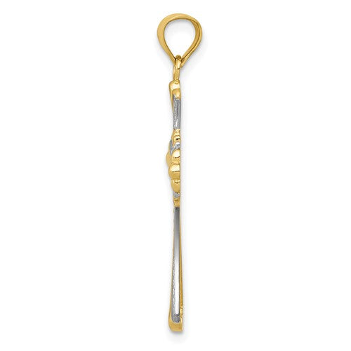 14k Two-Tone Cross Pendant