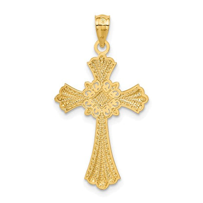 14k Two-Tone Cross Pendant