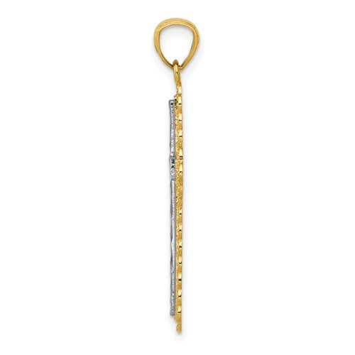 14k Two-Tone Cross Pendant