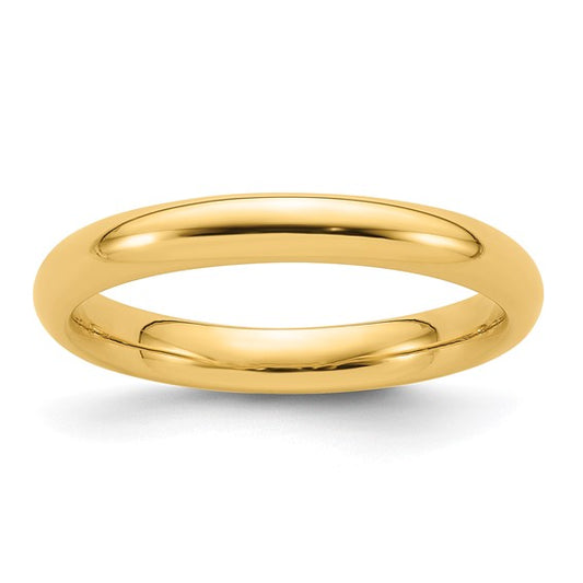 14k Half Round Comfort Fit Wedding Bands - 3.00 mm