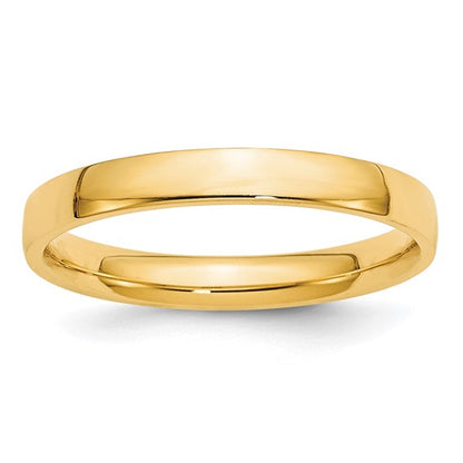 14k Half Round Comfort Fit Lightweight Wedding Bands - 3.00 mm