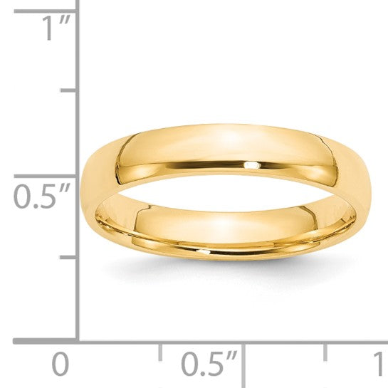 14k Half Round Comfort Fit Lightweight Wedding Bands - 4.00 mm