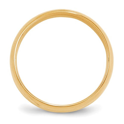 14k Half Round Comfort Fit Lightweight Wedding Bands - 6.00 mm