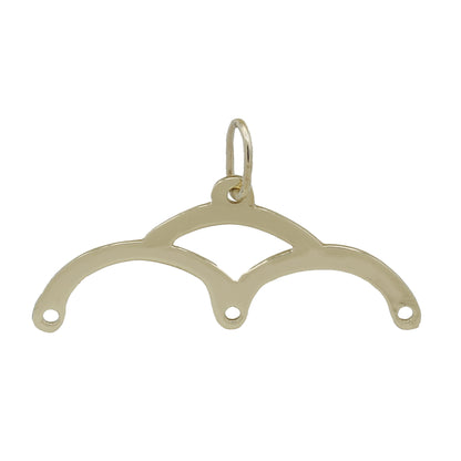 14k Yellow Gold 3 Piece Charm Holder Charm Pendant