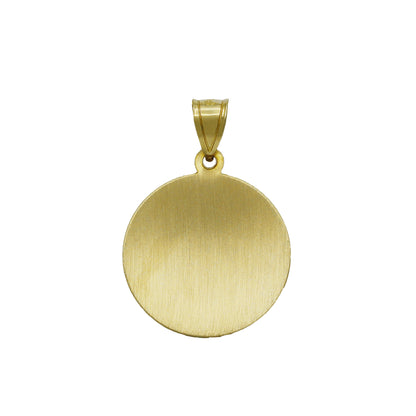 14k Yellow Gold Padre Pio Medallion - 21.6 mm