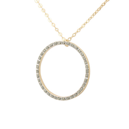 14k Diamond Illusion Circle Pendant