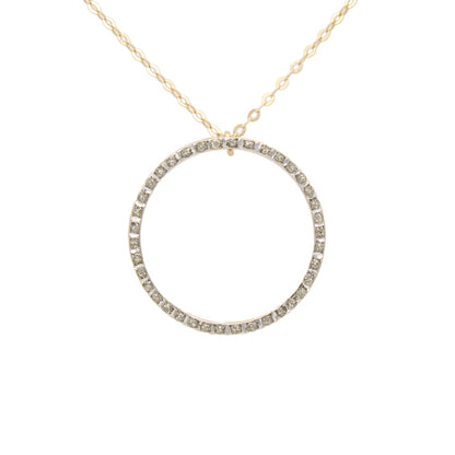 14k Diamond Illusion Circle Pendant