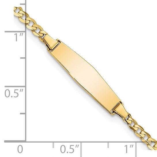 14k Children's Curved Curb Link ID Bracelet