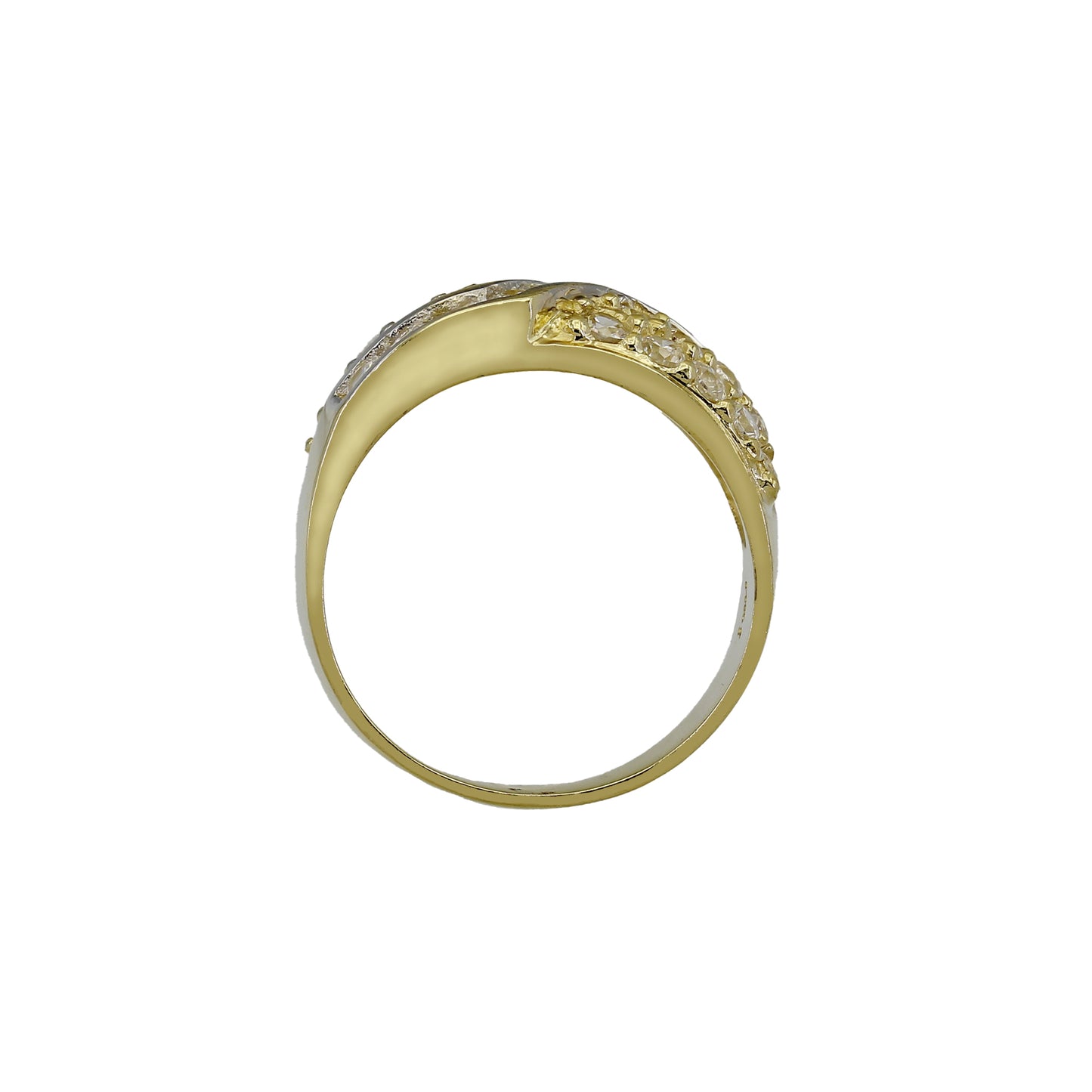 14k Two-Tone Gold Fancy Pave CZ Ring