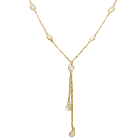 14k CZ Drop Necklace