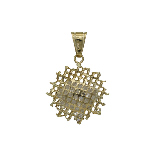 14k Yellow Gold CZ Sun Charm Pendant