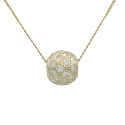 14k Yellow Gold CZ Ball Pendant