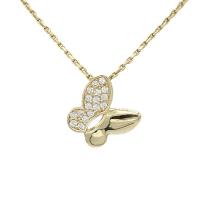 14k CZ Butterfly Pendant