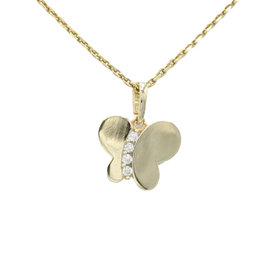 14k CZ Butterfly Pendant