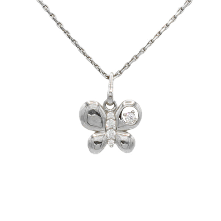 14k CZ Butterfly Pendant