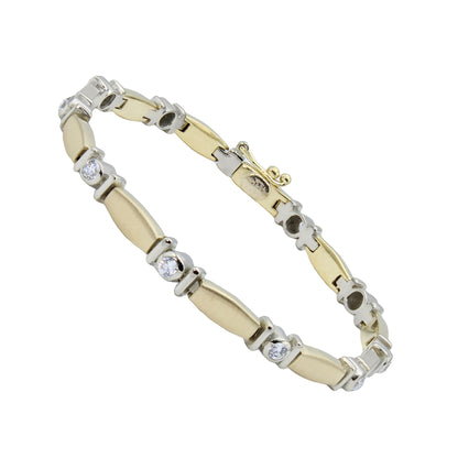 14k White Gold CZ Bezel Tennis Bracelet