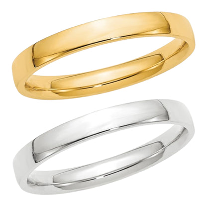 14k Half Round Comfort Fit Lightweight Wedding Bands - 3.00 mm