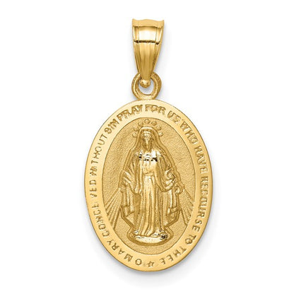 14k Yellow Gold Oval Miraculous Medallion - 21.5 mm