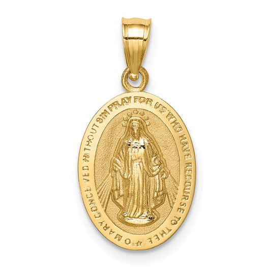 14k Yellow Gold Oval Miraculous Medallion - 21.5 mm