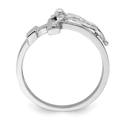 14k White Crucifix Ring
