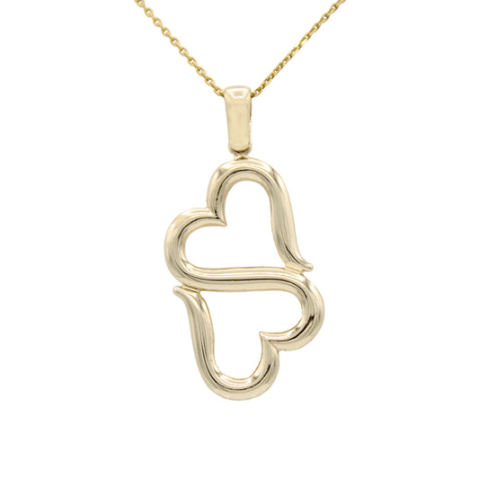 14k Double Heart Pendant