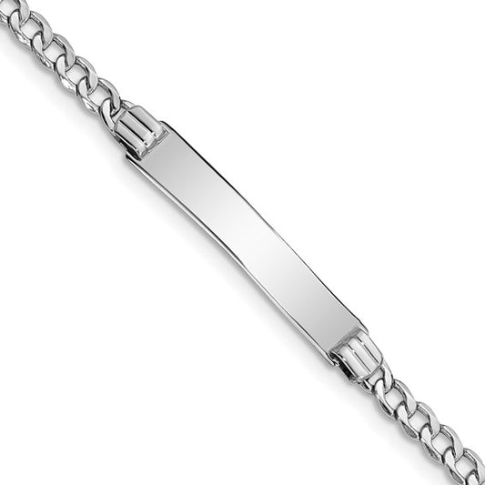 14k White Cuban Link ID Bracelet