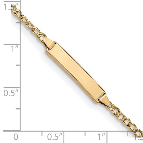 14k Polished Cuban Link Children's ID Bracelet