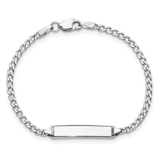 14k Polished Cuban Link Children's ID Bracelet