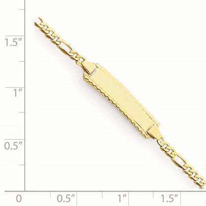 14k Children's Etched Border Figaro Link ID Bracelet