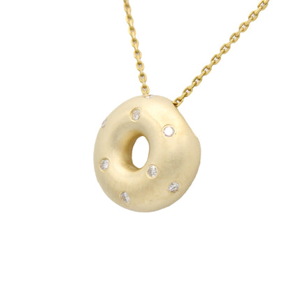 14k Diamond Doughnut Pendant