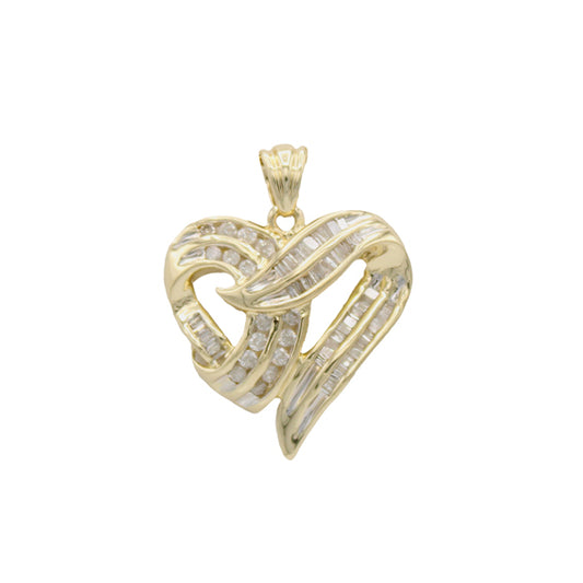 14k Diamond Heart Pendant